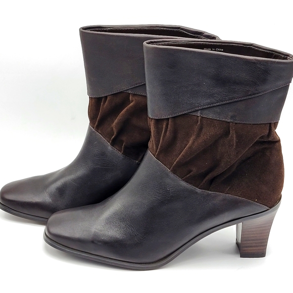 NEW NEW NEW J. Jill Brown Leather Suede Ruched Boots Size 8.5. S1015 - Picture 3 of 8